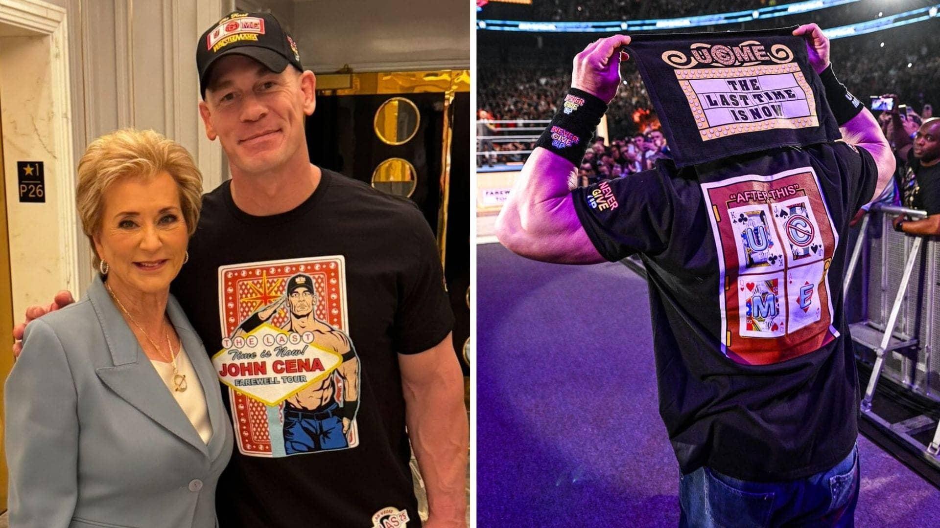 Linda McMahon celebrates Cena's farewell with a bang