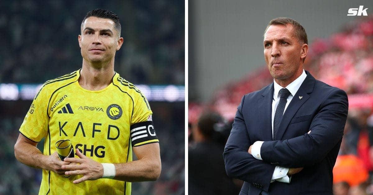 Brendan Rodgers celebrates Al-Qadsiah's win over Al-Nassr