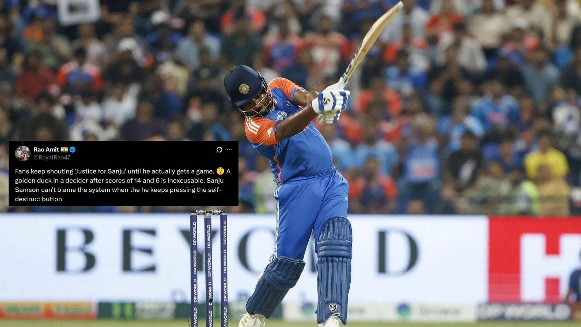 Sanju Samson's golden duck leaves fans in a frenzy!
