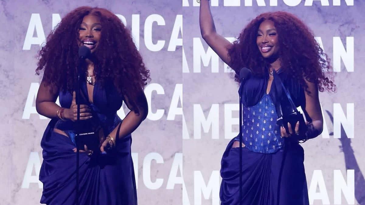 SZA Dazzles in Blue with Stunning Saree-Inspired Outfit