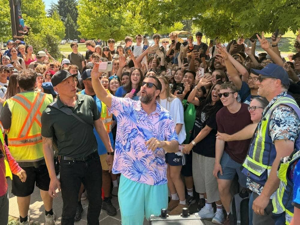 'Super cool guy': Adam Sandler visits North Vancouver high school