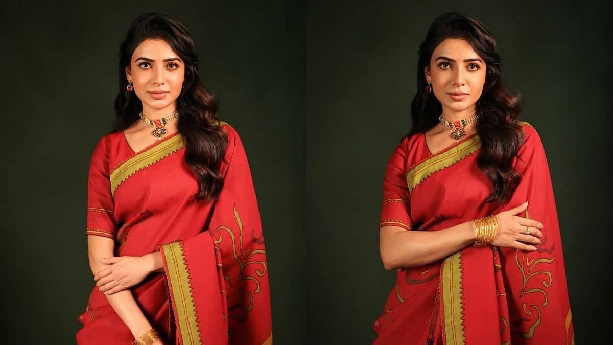 Samantha Ruth Prabhu Rocks Kalamkari Saree at Film Launch