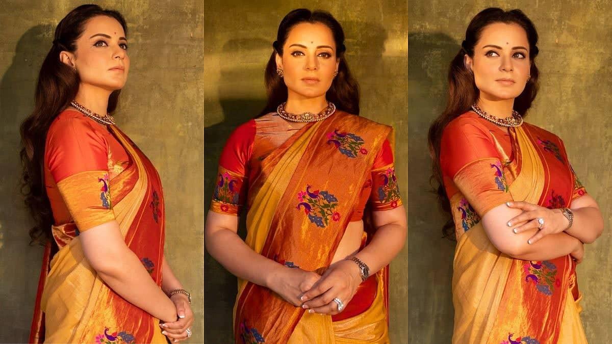 Kangana Dazzles in Paithani Saree at Delhi Screening, G