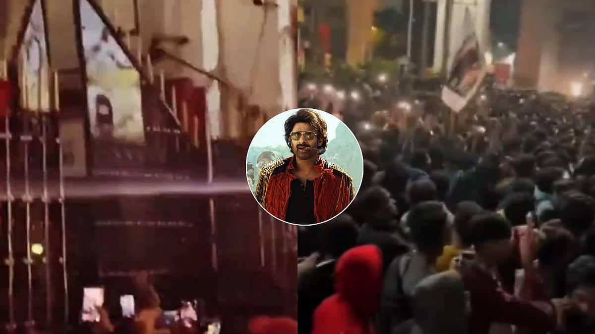 Prabhas Fans Summon Chaos Outside Hyderabad Theatre Premiere