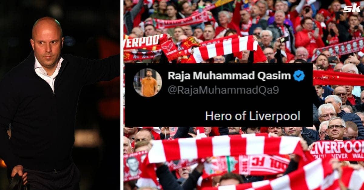 Liverpool fans celebrate Mac Allister after stoppage time win