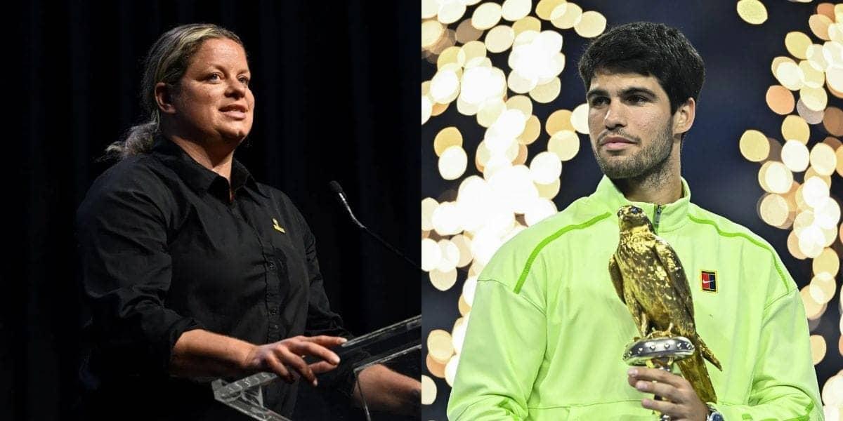 Kim Clijsters cheers on Carlos Alcaraz's umpire showdown