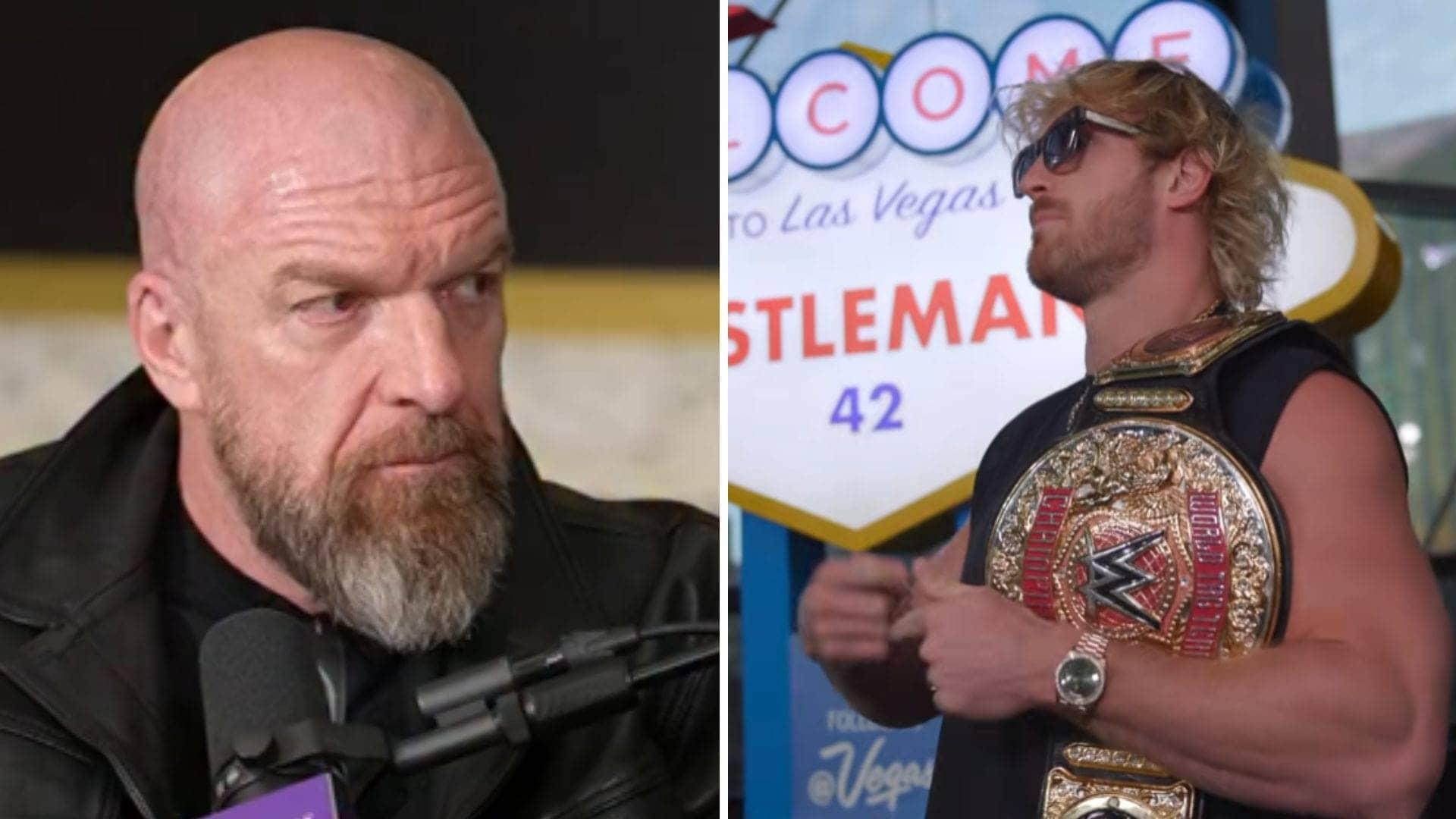 Logan Paul Hilariously Rushes Triple H During Interview Chaos