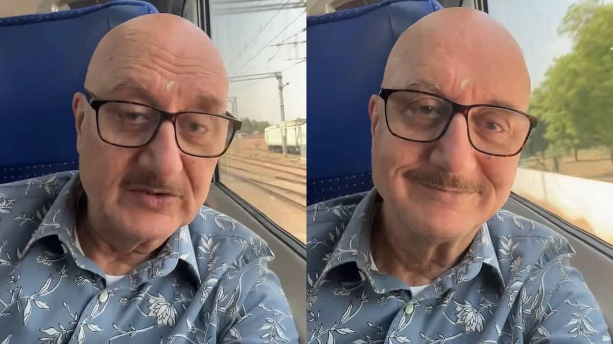 Anupam Kher Takes Train to Support Fuel Saving Mission